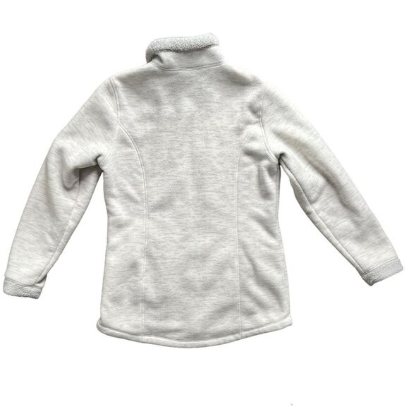 32 Degrees Sherpa Lined Off White Gray Fleece Jacket Full Zip Women's size Med - Picture 2 of 8
